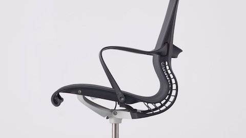 Close-up of the Setu Chair's side profile.