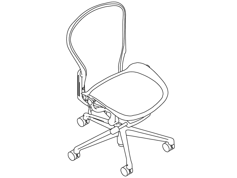 A line drawing - Aeron Chair–B Size–Armless