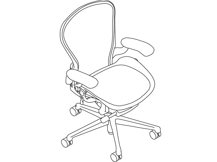 A line drawing - Aeron ESD Chair – C Size – Fixed Arms