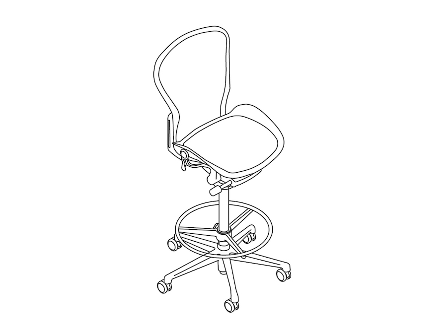 A line drawing - Aeron ESD Stool – Armless