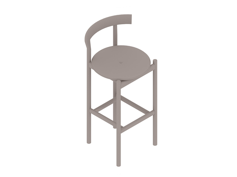 A generic rendering - Comma Stool–Bar Height–Upholstered Seat