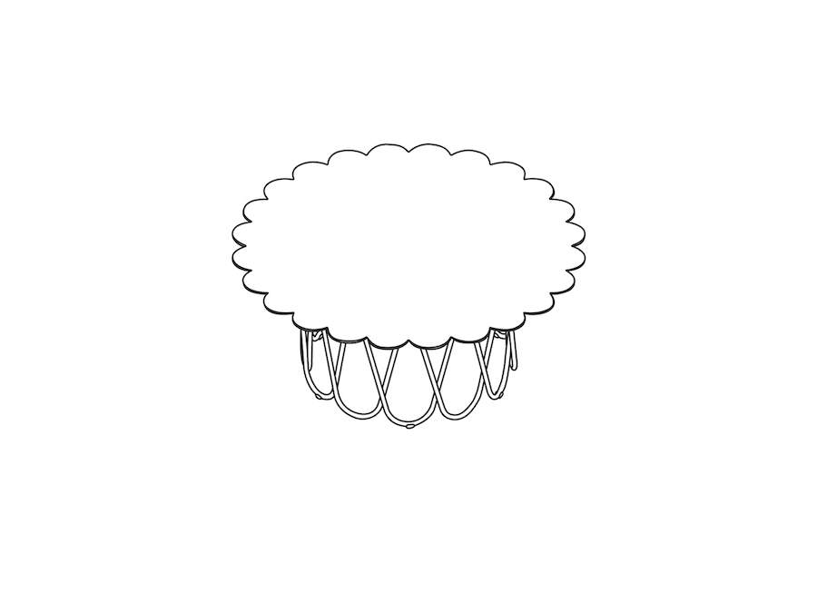 A line drawing - Girard Flower Table – Small