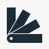 Icon of a fan of colour swatches to communicate a variety of colour options.