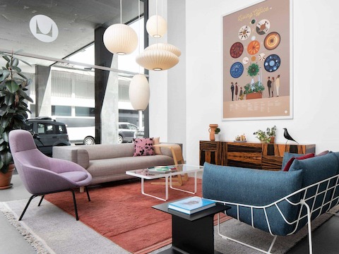 Lounge seating setting in the Herman Miller Milan showroom.
