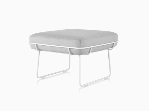 Gray Wireframe Footstool with white frame.