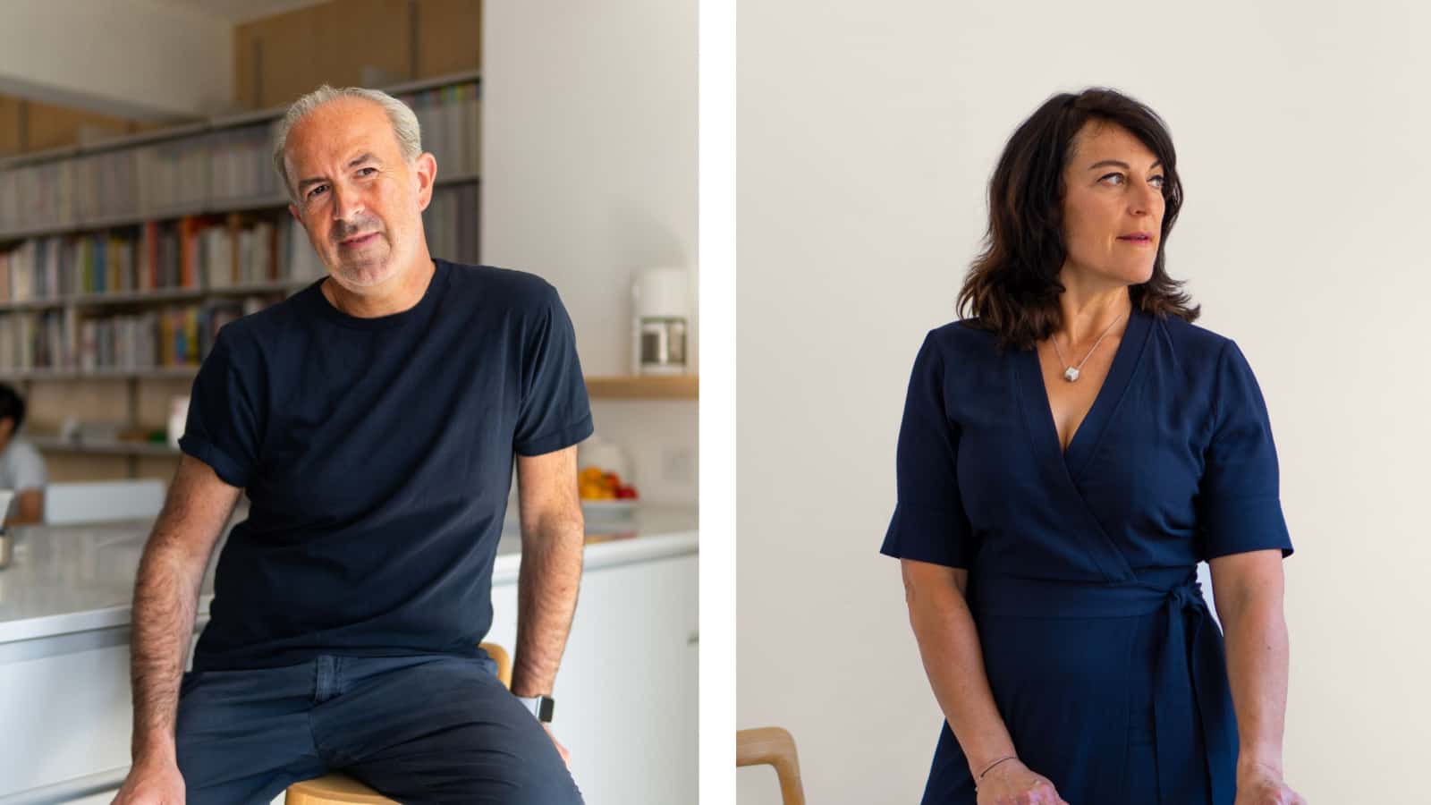Portrait of designers Sam Hecht and Kim Colin in their London studio.