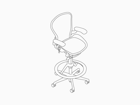 A line drawing - Aeron Stool