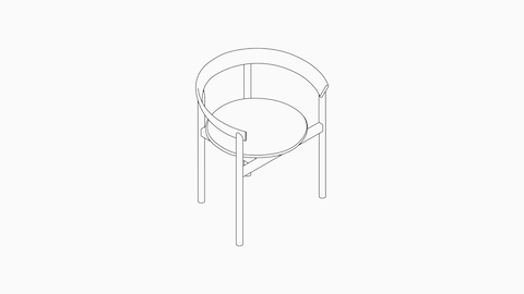 A line drawing – Comma Chair – With Arms