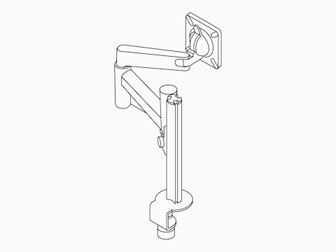 Line illustration of single Lima Monitor Arm without monitor.