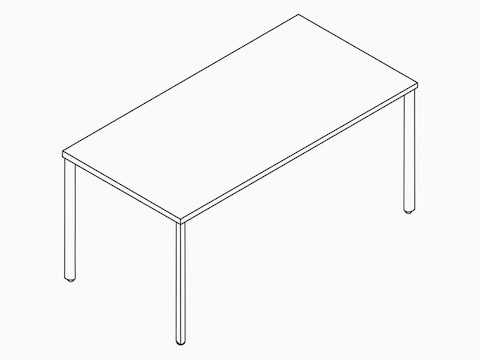 Line drawing of an OE1 Rectangular Table.