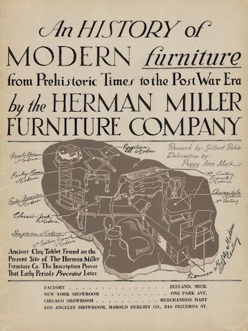 A catalog cover from 1942: An History of Modern Furniture from Prehistoric Times to the Post War Era.