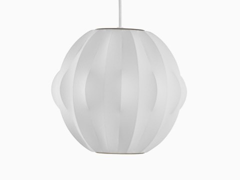 A white Nelson Orbit Bubble Pendant lamp.