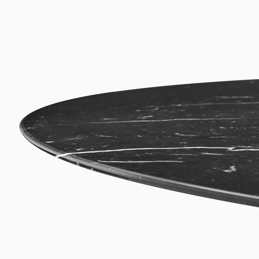 A close-up view of a black marble Civic Table top.