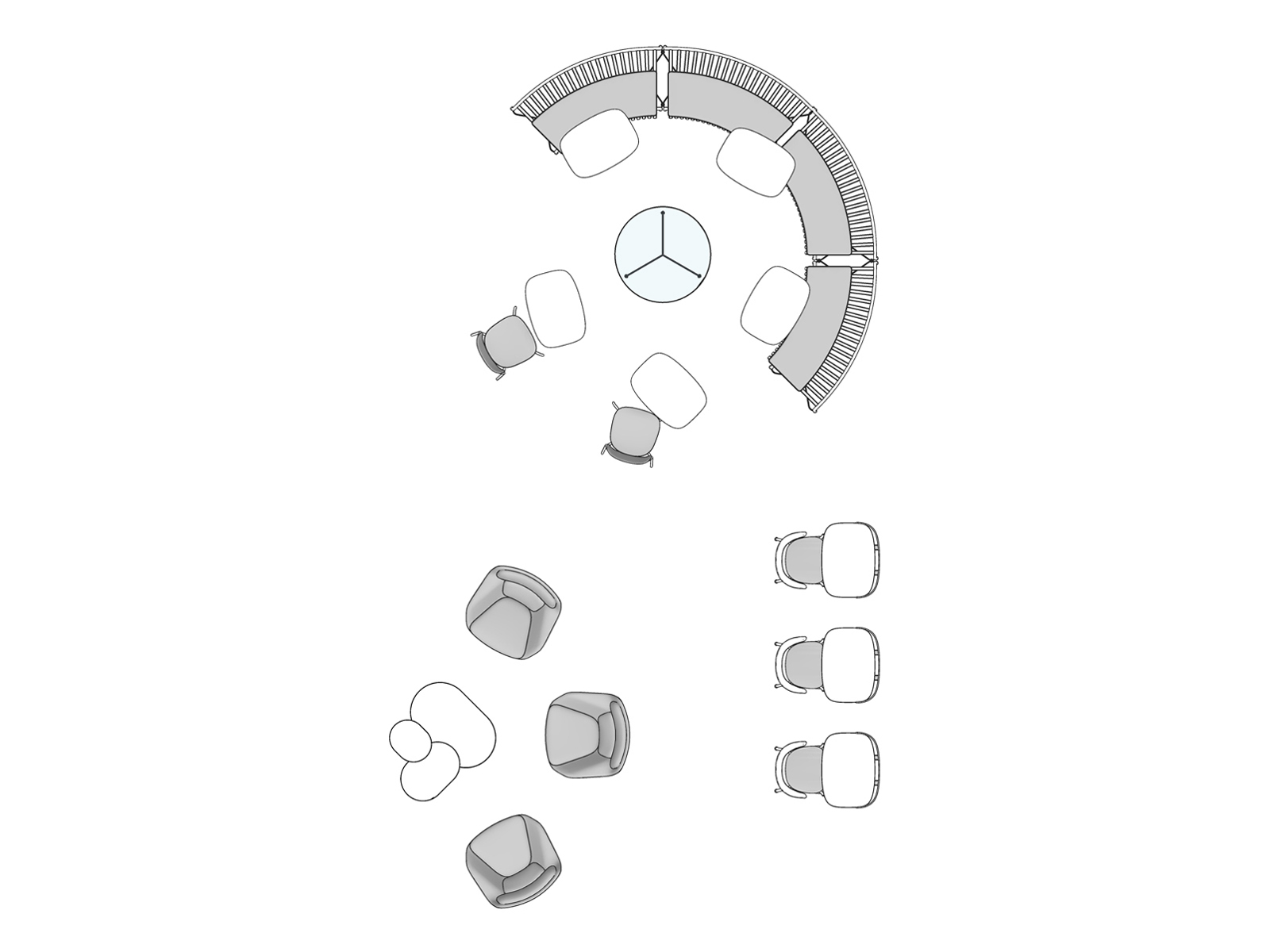 A line drawing viewed from above -Plaza 101 EUR