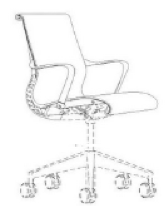 A black-and-white trade dress featuring a line drawing of a Setu Chair.